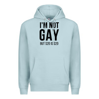 Blue Mist i'm not gay but $20 is $20 (white) Premium Hoodie - linhVisuals