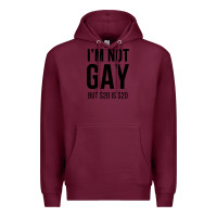 Burgundy i'm not gay but $20 is $20 (white) Premium Hoodie - linhVisuals