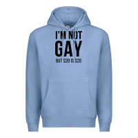 Colony Blue i'm not gay but $20 is $20 (white) Premium Hoodie - linhVisuals