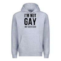 Heather Grey i'm not gay but $20 is $20 (white) Premium Hoodie - linhVisuals