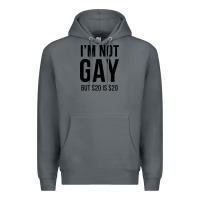 Rock i'm not gay but $20 is $20 (white) Premium Hoodie - linhVisuals