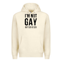Sandshell i'm not gay but $20 is $20 (white) Premium Hoodie - linhVisuals