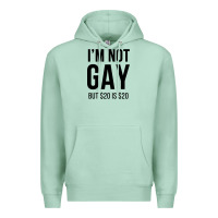 Seafoam i'm not gay but $20 is $20 (white) Premium Hoodie - linhVisuals