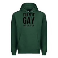 Sports Green i'm not gay but $20 is $20 (white) Premium Hoodie - linhVisuals