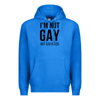 True Royal i'm not gay but $20 is $20 (white) Premium Hoodie - linhVisuals