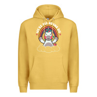 Antique Gold we're all gonna die funny cute unicorn Premium Hoodie - linhVisuals
