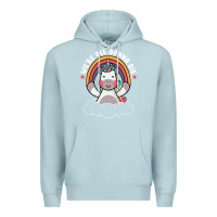 Blue Mist we're all gonna die funny cute unicorn Premium Hoodie - linhVisuals
