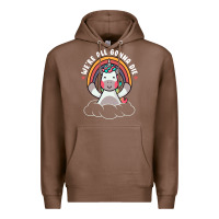 Chestnut we're all gonna die funny cute unicorn Premium Hoodie - linhVisuals