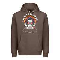 Coffee we're all gonna die funny cute unicorn Premium Hoodie - linhVisuals