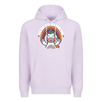 Lilac we're all gonna die funny cute unicorn Premium Hoodie - linhVisuals