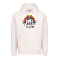 Pale Pink we're all gonna die funny cute unicorn Premium Hoodie - linhVisuals