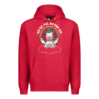 Cardinal we're all gonna die funny cute unicorn Premium Hoodie - linhVisuals