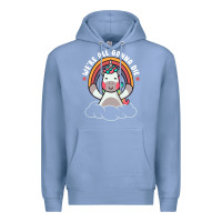 Colony Blue we're all gonna die funny cute unicorn Premium Hoodie - linhVisuals