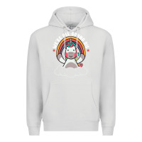 Dove Grey we're all gonna die funny cute unicorn Premium Hoodie - linhVisuals