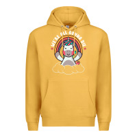 Mustard we're all gonna die funny cute unicorn Premium Hoodie - linhVisuals