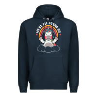 Navy we're all gonna die funny cute unicorn Premium Hoodie - linhVisuals