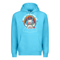 Ocean Blue we're all gonna die funny cute unicorn Premium Hoodie - linhVisuals