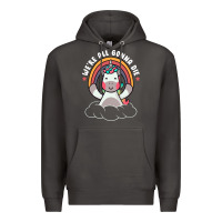 Smoke we're all gonna die funny cute unicorn Premium Hoodie - linhVisuals