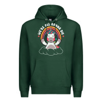 Sports Green we're all gonna die funny cute unicorn Premium Hoodie - linhVisuals