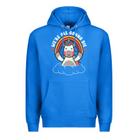 We're All Gonna Die Funny Cute Unicorn Premium Hoodie | Teevron