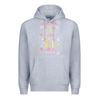 Heather Grey it's my daughter's 21st birthday happy to her mommy daddy t shirt Premium Hoodie - linhVisuals