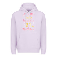 Lilac it's my daughter's 21st birthday happy to her mommy daddy t shirt Premium Hoodie - linhVisuals