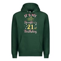 Sports Green it's my daughter's 21st birthday happy to her mommy daddy t shirt Premium Hoodie - linhVisuals
