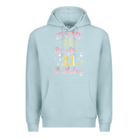 Blue Mist it's my daughter's 21st birthday happy to her mommy daddy t shirt Premium Hoodie - linhVisuals