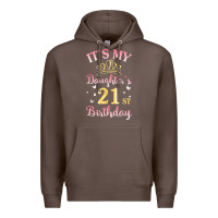 Coffee it's my daughter's 21st birthday happy to her mommy daddy t shirt Premium Hoodie - linhVisuals