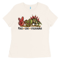 Bone Peace Love Stegosaurus Ladies Tee - LillyAllenDesigns