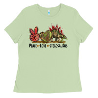 Matcha Peace Love Stegosaurus Ladies Tee - LillyAllenDesigns