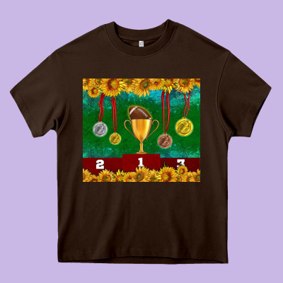 American Football Trophy Cup And Medal Tumbler Heavy Core Tee Designed By Bundleandbundleshop