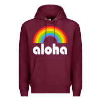 Burgundy Aloha Rainbow Hawaii 808 Island Hawaiian Premium Hoodie - linhVisuals