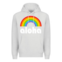 Dove Grey Aloha Rainbow Hawaii 808 Island Hawaiian Premium Hoodie - linhVisuals