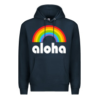 Navy Aloha Rainbow Hawaii 808 Island Hawaiian Premium Hoodie - linhVisuals