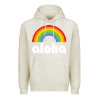 Oatmeal Heather Aloha Rainbow Hawaii 808 Island Hawaiian Premium Hoodie - linhVisuals