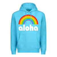 Ocean Blue Aloha Rainbow Hawaii 808 Island Hawaiian Premium Hoodie - linhVisuals