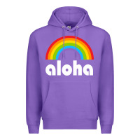 Purple Aloha Rainbow Hawaii 808 Island Hawaiian Premium Hoodie - linhVisuals
