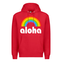 Red Aloha Rainbow Hawaii 808 Island Hawaiian Premium Hoodie - linhVisuals