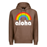 Chestnut Aloha Rainbow Hawaii 808 Island Hawaiian Premium Hoodie - linhVisuals