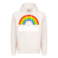 Pale Pink Aloha Rainbow Hawaii 808 Island Hawaiian Premium Hoodie - linhVisuals