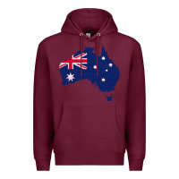 Burgundy Australia Map Flag Drawing Line Art Premium Hoodie - linhVisuals