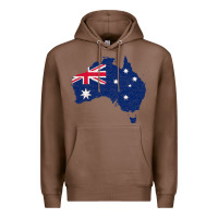 Chestnut Australia Map Flag Drawing Line Art Premium Hoodie - linhVisuals