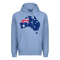 Colony Blue Australia Map Flag Drawing Line Art Premium Hoodie - linhVisuals