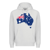 Dove Grey Australia Map Flag Drawing Line Art Premium Hoodie - linhVisuals
