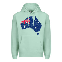 Australia Map Flag Drawing Line Art Premium Hoodie | Teevron