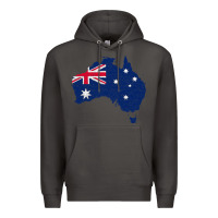 Smoke Australia Map Flag Drawing Line Art Premium Hoodie - linhVisuals