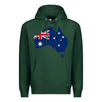 Sports Green Australia Map Flag Drawing Line Art Premium Hoodie - linhVisuals