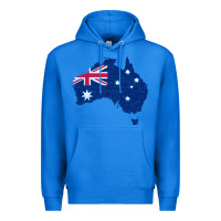 True Royal Australia Map Flag Drawing Line Art Premium Hoodie - linhVisuals