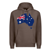 Coffee Australia Map Flag Drawing Line Art Premium Hoodie - linhVisuals